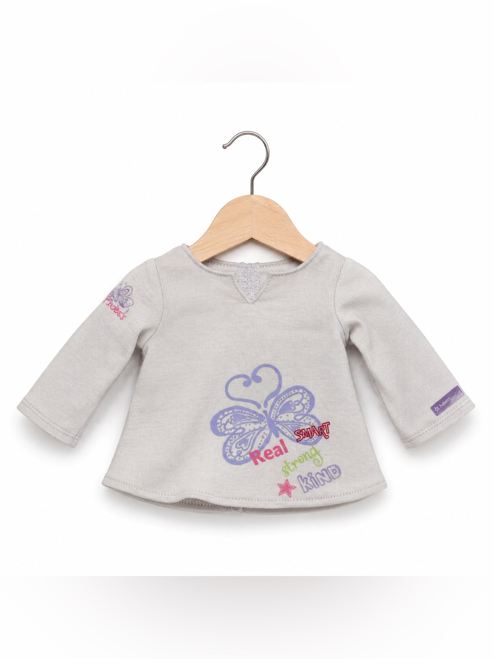 American Girl Lavender Butterfly Long Sleeve Shirt 18" Doll Truly Me Top